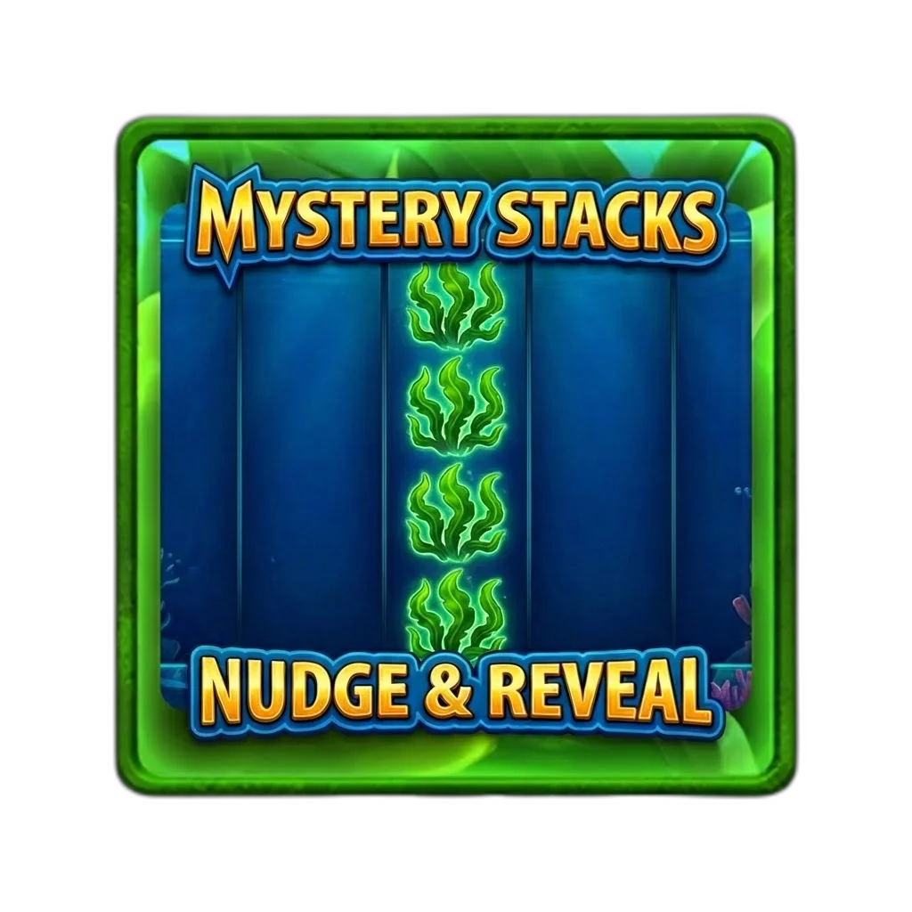 Razor Shark Mystery Stack seaweed symbol that nudges down to reveal hidden symbols during base game